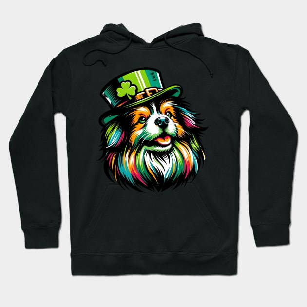 Tibetan Spaniel in Leprechaun Hat: St Patrick's Celebration Hoodie by ArtRUs